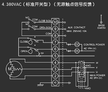 380VAC標準開關型<a href='http://m.mapboom.cn/Product/diefa/diandongdiefa/' target='_blank'>電動<a href='http://m.mapboom.cn/Product/diefa/' target='_blank'>蝶閥</a></a>接線圖