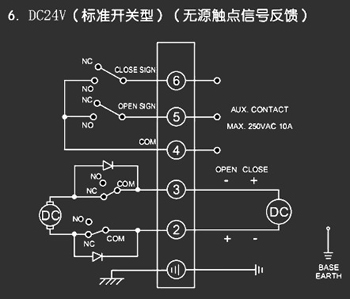 ＤＣ24Ｖ標準開關型<a href='http://m.mapboom.cn/Product/diefa/diandongdiefa/' target='_blank'>電動<a href='http://m.mapboom.cn/Product/diefa/' target='_blank'>蝶閥</a></a>接線圖